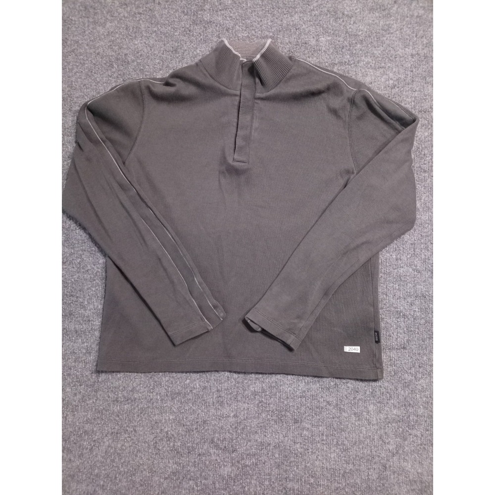 BOSS Hugo Boss Men's XL Gray Quarter Zip Pullover Sweater Regular Fit